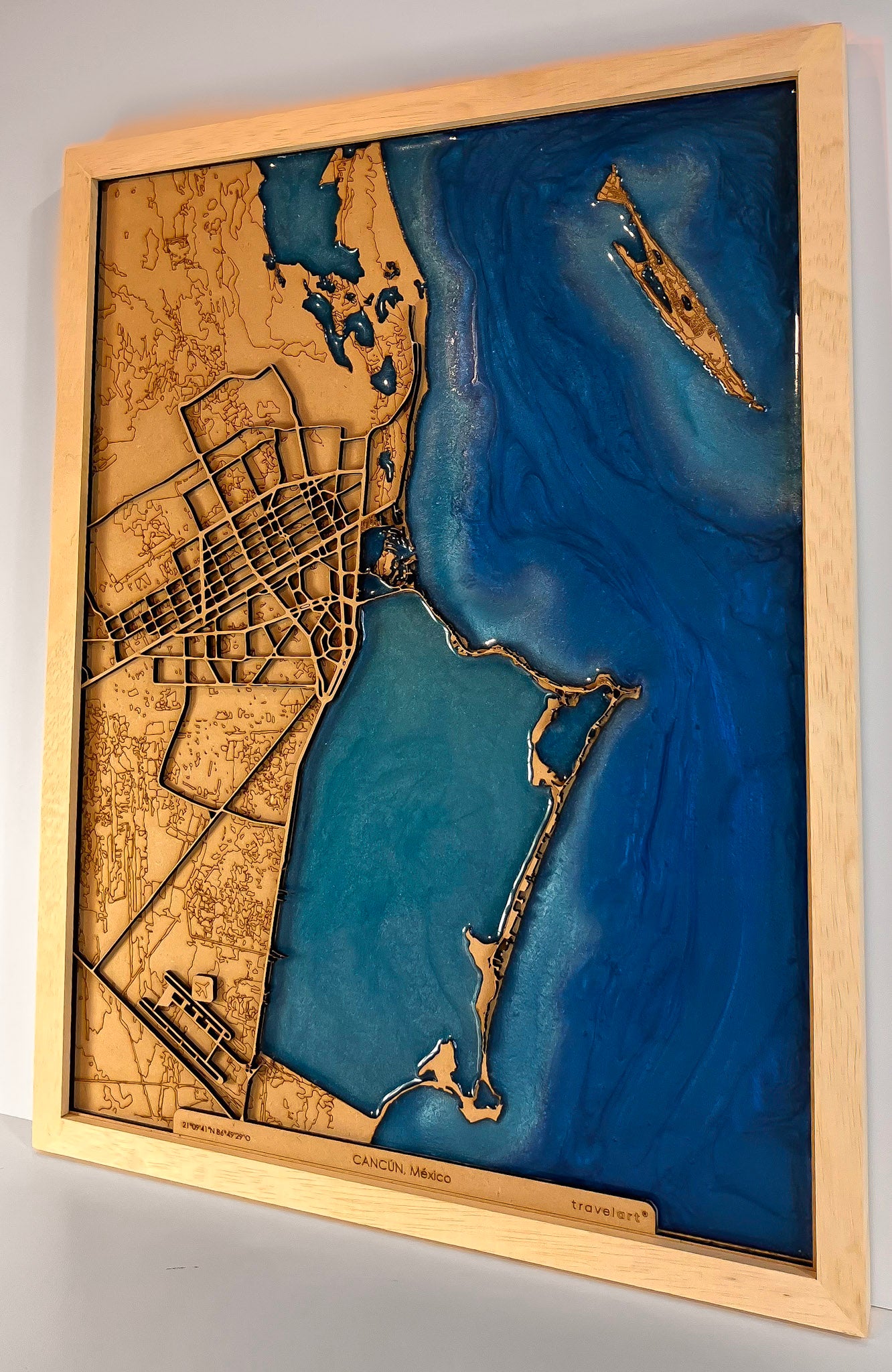 Mapa de Cancún | 30x40cm