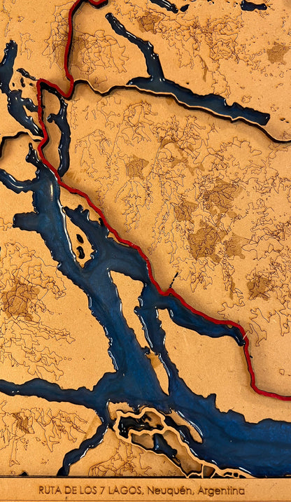 Mapa de La Ruta de los 7 lagos | 30x40cm