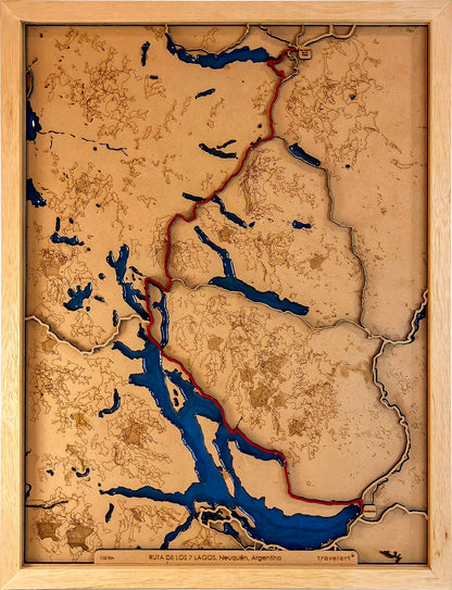 Mapa de La Ruta de los 7 lagos | 30x40cm